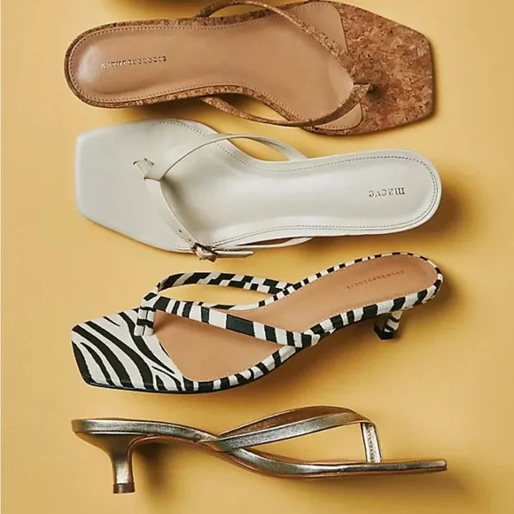 Anthropologie heeled zebra kitten sandals NEW without box eu 37 U.S. 6.5/7 - Picture 2 of 7
